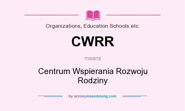 What does CWRR mean? It stands for Centrum Wspierania Rozwoju Rodziny