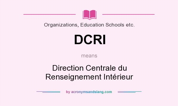 What does DCRI mean? It stands for Direction Centrale du Renseignement Intérieur