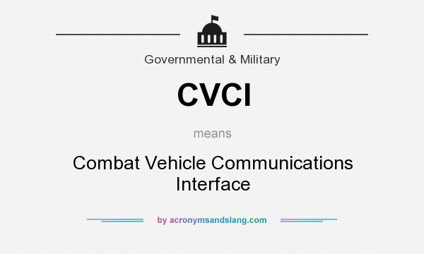 What does CVCI mean? It stands for Combat Vehicle Communications Interface