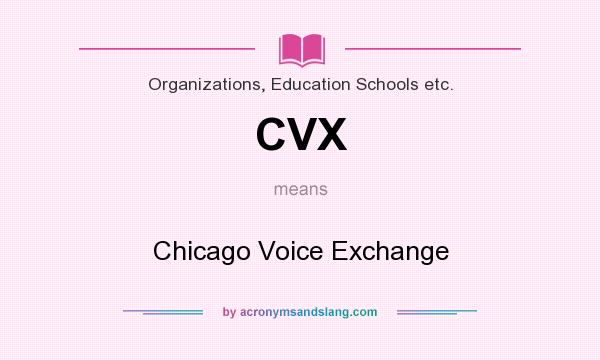 What does CVX mean? It stands for Chicago Voice Exchange