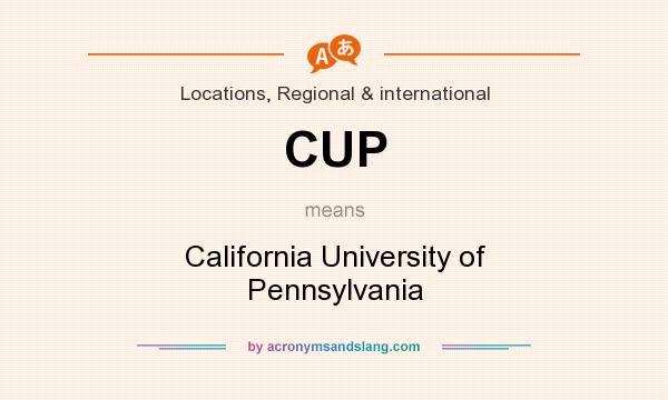 What does CUP mean? It stands for California University of Pennsylvania