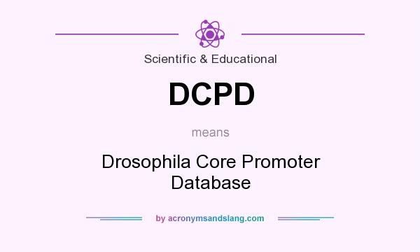 What does DCPD mean? It stands for Drosophila Core Promoter Database