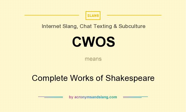 What does CWOS mean? It stands for Complete Works of Shakespeare