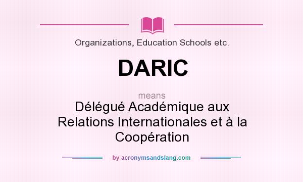 What does DARIC mean? It stands for Délégué Académique aux Relations Internationales et à la Coopération