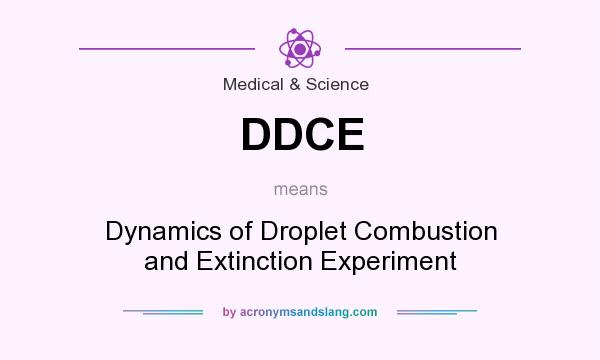 What does DDCE mean? It stands for Dynamics of Droplet Combustion and Extinction Experiment