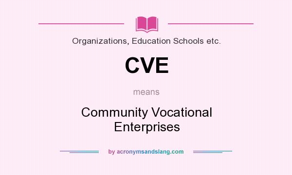 What does CVE mean? It stands for Community Vocational Enterprises