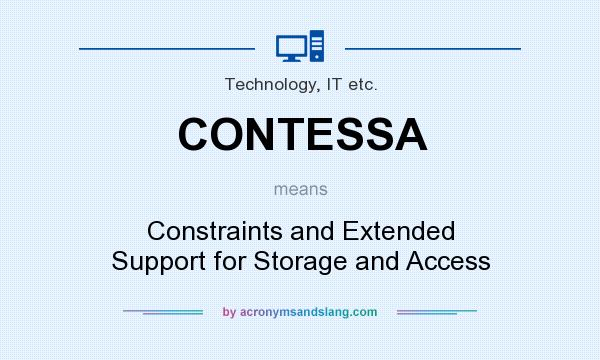 What does CONTESSA mean? It stands for Constraints and Extended Support for Storage and Access