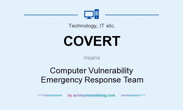 What does COVERT mean? It stands for Computer Vulnerability Emergency Response Team