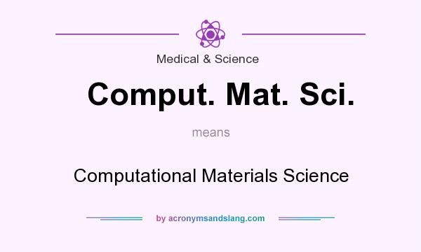What does Comput. Mat. Sci. mean? It stands for Computational Materials Science