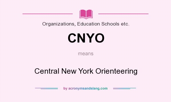 What does CNYO mean? It stands for Central New York Orienteering