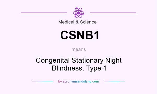 What does CSNB1 mean? It stands for Congenital Stationary Night Blindness, Type 1