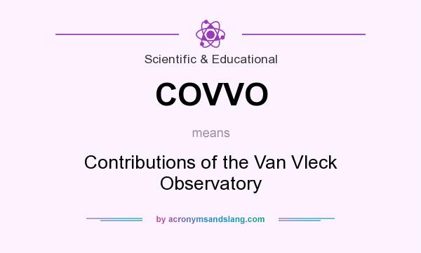What does COVVO mean? It stands for Contributions of the Van Vleck Observatory