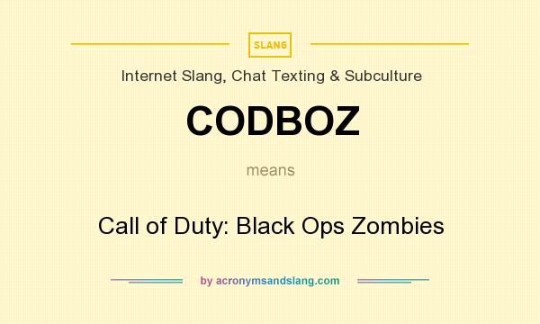 What does CODBOZ mean? It stands for Call of Duty: Black Ops Zombies