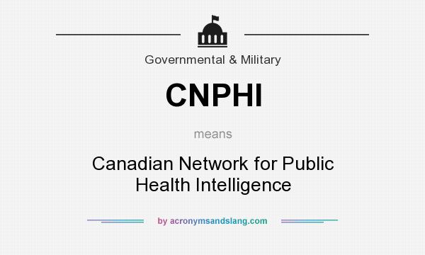 What does CNPHI mean? It stands for Canadian Network for Public Health Intelligence