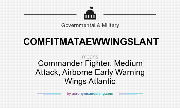 What does COMFITMATAEWWINGSLANT mean? It stands for Commander Fighter, Medium Attack, Airborne Early Warning Wings Atlantic