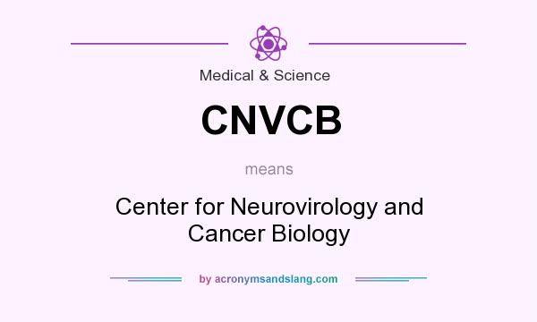 What does CNVCB mean? It stands for Center for Neurovirology and Cancer Biology