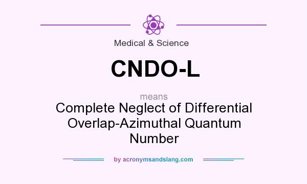 What does CNDO-L mean? It stands for Complete Neglect of Differential Overlap-Azimuthal Quantum Number