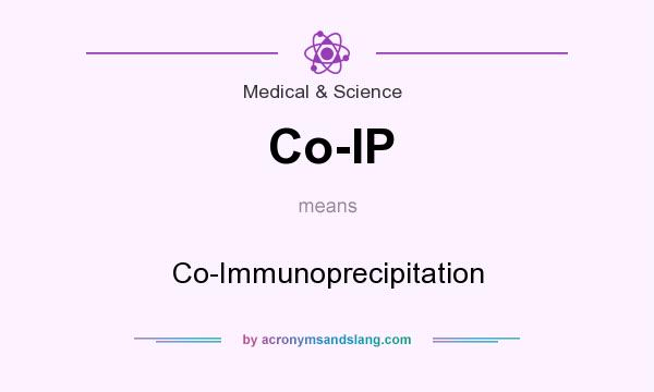 What does Co-IP mean? It stands for Co-Immunoprecipitation