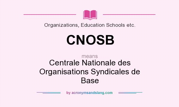 What does CNOSB mean? It stands for Centrale Nationale des Organisations Syndicales de Base