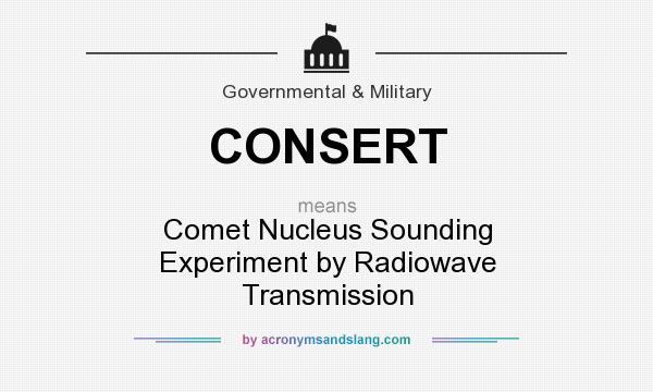 What does CONSERT mean? It stands for Comet Nucleus Sounding Experiment by Radiowave Transmission
