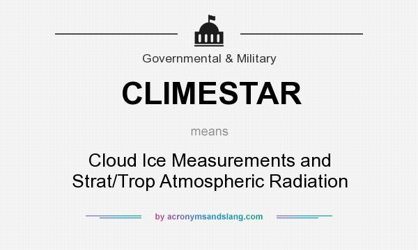 What does CLIMESTAR mean? It stands for Cloud Ice Measurements and Strat/Trop Atmospheric Radiation