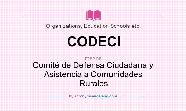 What does CODECI mean? It stands for Comité de Defensa Ciudadana y Asistencia a Comunidades Rurales
