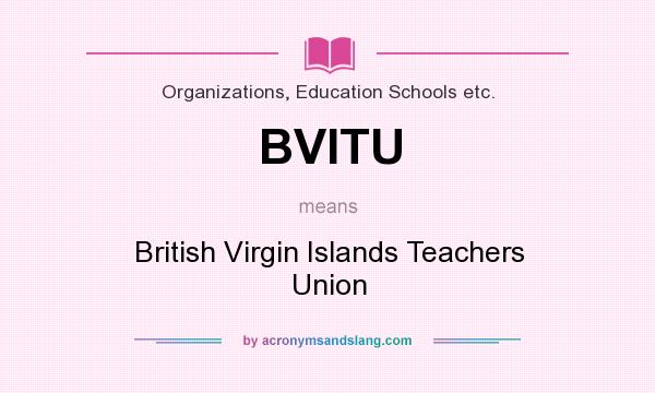 What does BVITU mean? It stands for British Virgin Islands Teachers Union