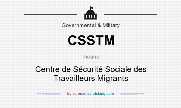 What does CSSTM mean? It stands for Centre de Sécurité Sociale des Travailleurs Migrants
