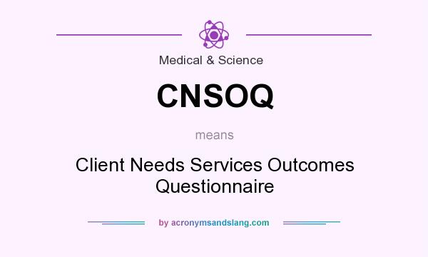 What does CNSOQ mean? It stands for Client Needs Services Outcomes Questionnaire