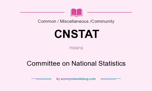 What does CNSTAT mean? It stands for Committee on National Statistics