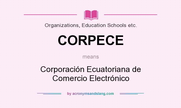 What does CORPECE mean? It stands for Corporación Ecuatoriana de Comercio Electrónico