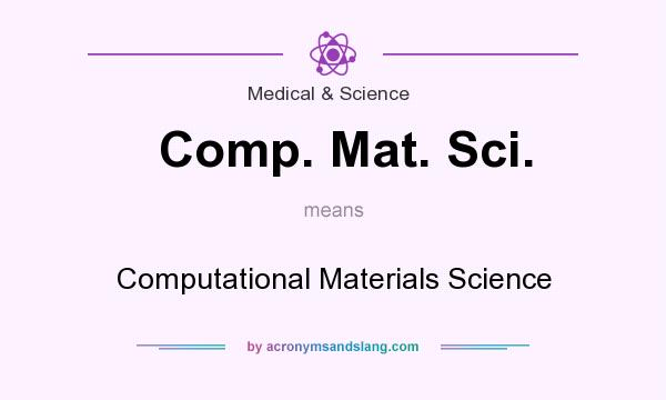 What does Comp. Mat. Sci. mean? It stands for Computational Materials Science
