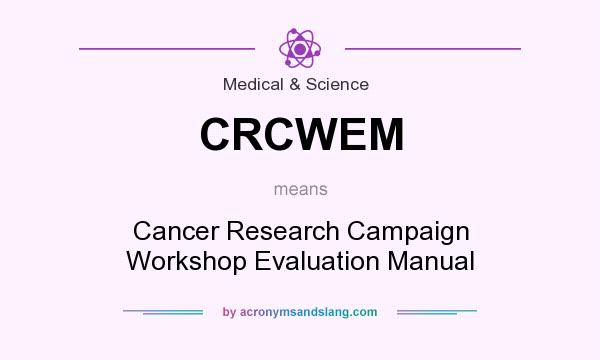 What does CRCWEM mean? It stands for Cancer Research Campaign Workshop Evaluation Manual