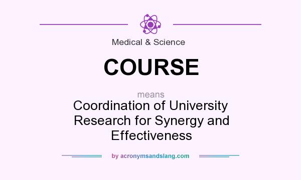 What does COURSE mean? It stands for Coordination of University Research for Synergy and Effectiveness