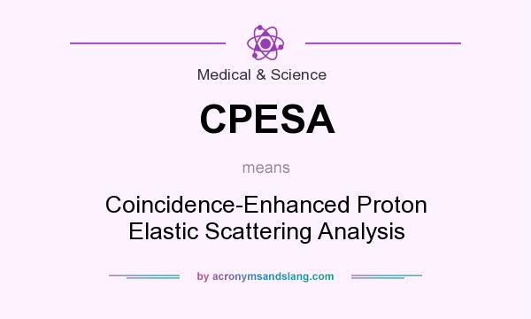 What does CPESA mean? It stands for Coincidence-Enhanced Proton Elastic Scattering Analysis
