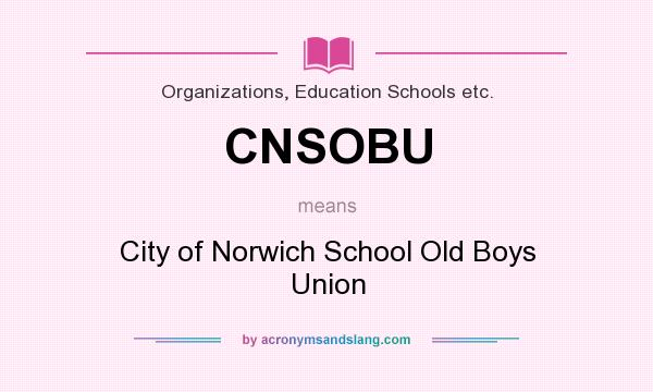 What does CNSOBU mean? It stands for City of Norwich School Old Boys Union