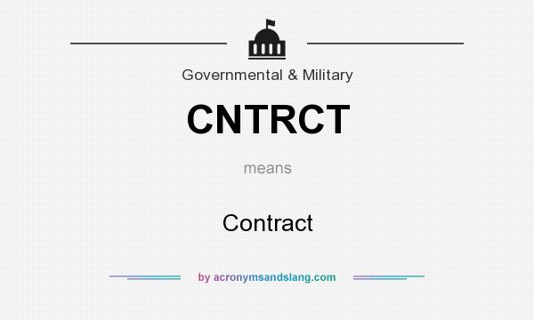 What does CNTRCT mean? It stands for Contract