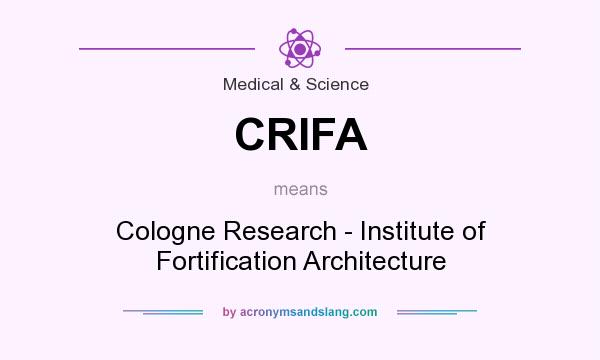 What does CRIFA mean? It stands for Cologne Research - Institute of Fortification Architecture