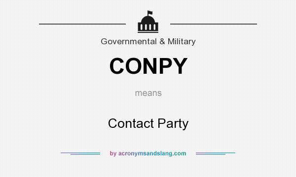 What does CONPY mean? It stands for Contact Party