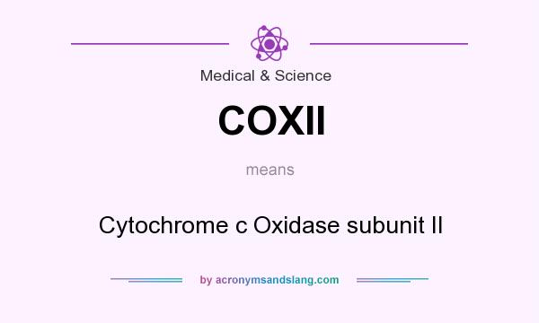 What does COXII mean? It stands for Cytochrome c Oxidase subunit II