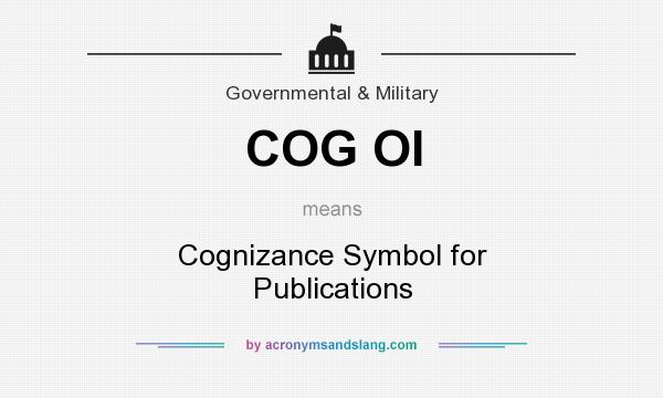 What does COG OI mean? It stands for Cognizance Symbol for Publications