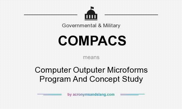 What does COMPACS mean? It stands for Computer Outputer Microforms Program And Concept Study