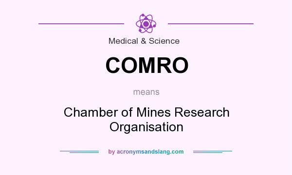 What does COMRO mean? It stands for Chamber of Mines Research Organisation