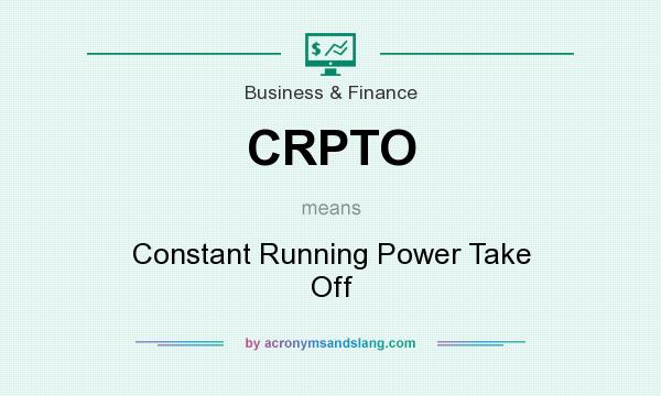 What does CRPTO mean? It stands for Constant Running Power Take Off