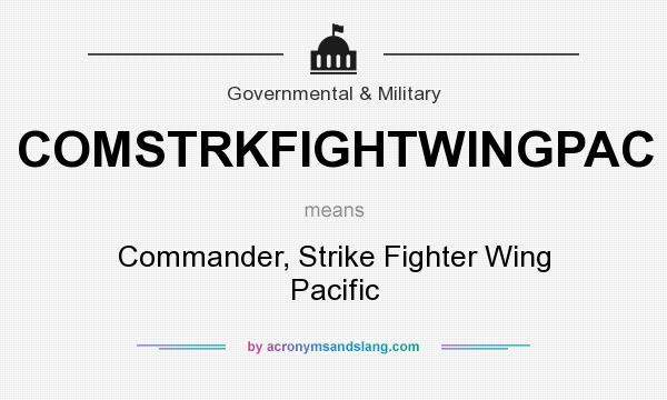What does COMSTRKFIGHTWINGPAC mean? It stands for Commander, Strike Fighter Wing Pacific