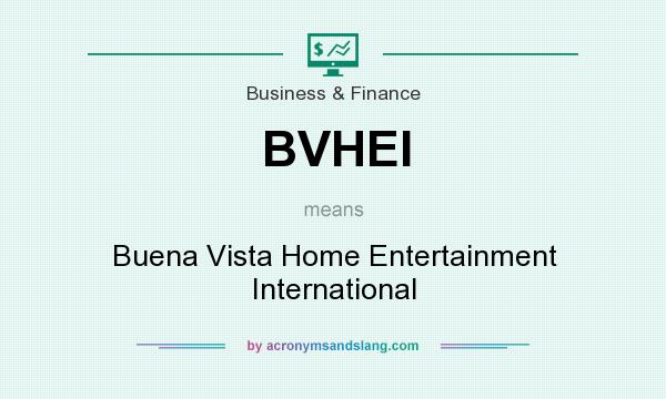 What does BVHEI mean? It stands for Buena Vista Home Entertainment International