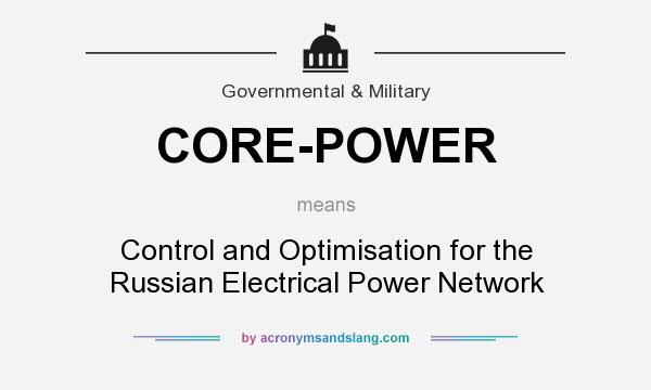 What does CORE-POWER mean? It stands for Control and Optimisation for the Russian Electrical Power Network