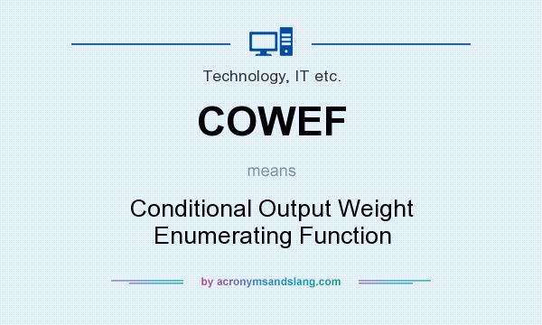 What does COWEF mean? It stands for Conditional Output Weight Enumerating Function