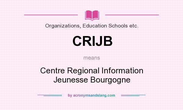 What does CRIJB mean? It stands for Centre Regional Information Jeunesse Bourgogne