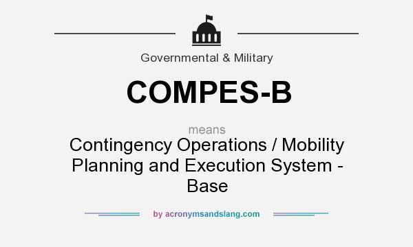 What does COMPES-B mean? It stands for Contingency Operations / Mobility Planning and Execution System - Base